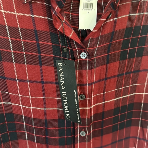NEW BANANA REPUBLIC DILLON CLASSIC FIR PLAID BUTTON UP FLANNEL SMALL - Picture 6 of 15